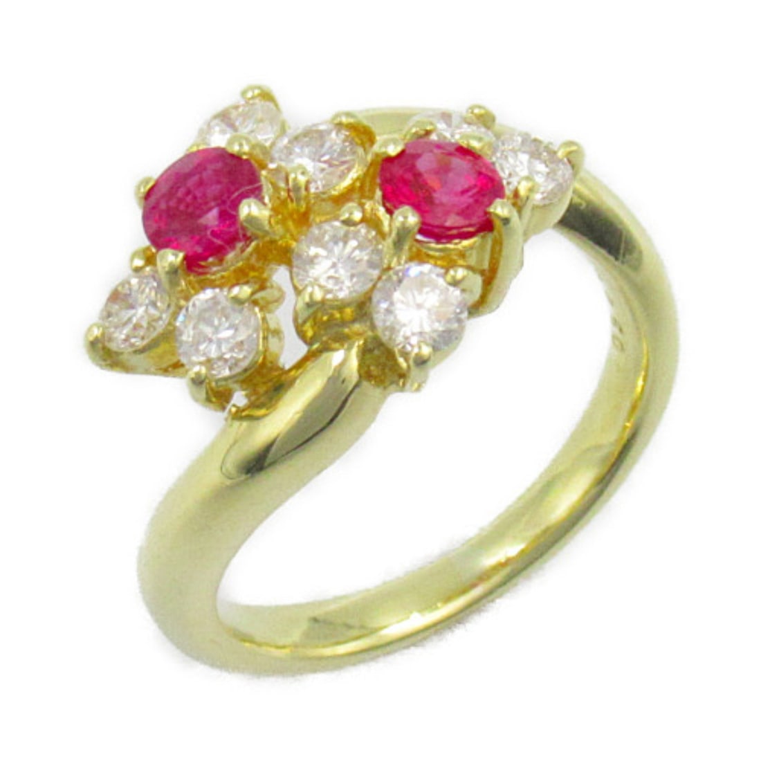 Ruby Diamond Ring in 18K Yellow Gold by Jewelry US Size 3.75: Ruby Diamond Ring in 18K Yellow Gold by Jewelry US Size 3.75 This exquisite Ruby Diamond Ring is crafted from 18K yellow gold, showcasing a stunning combination of vibrant ruby and sparkling diamonds.