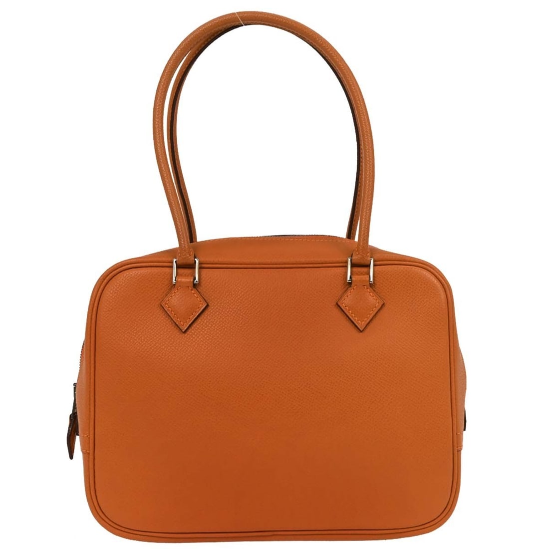Hermes Mini Plume Handbag Orange Leather Double Handles (1 of 10)