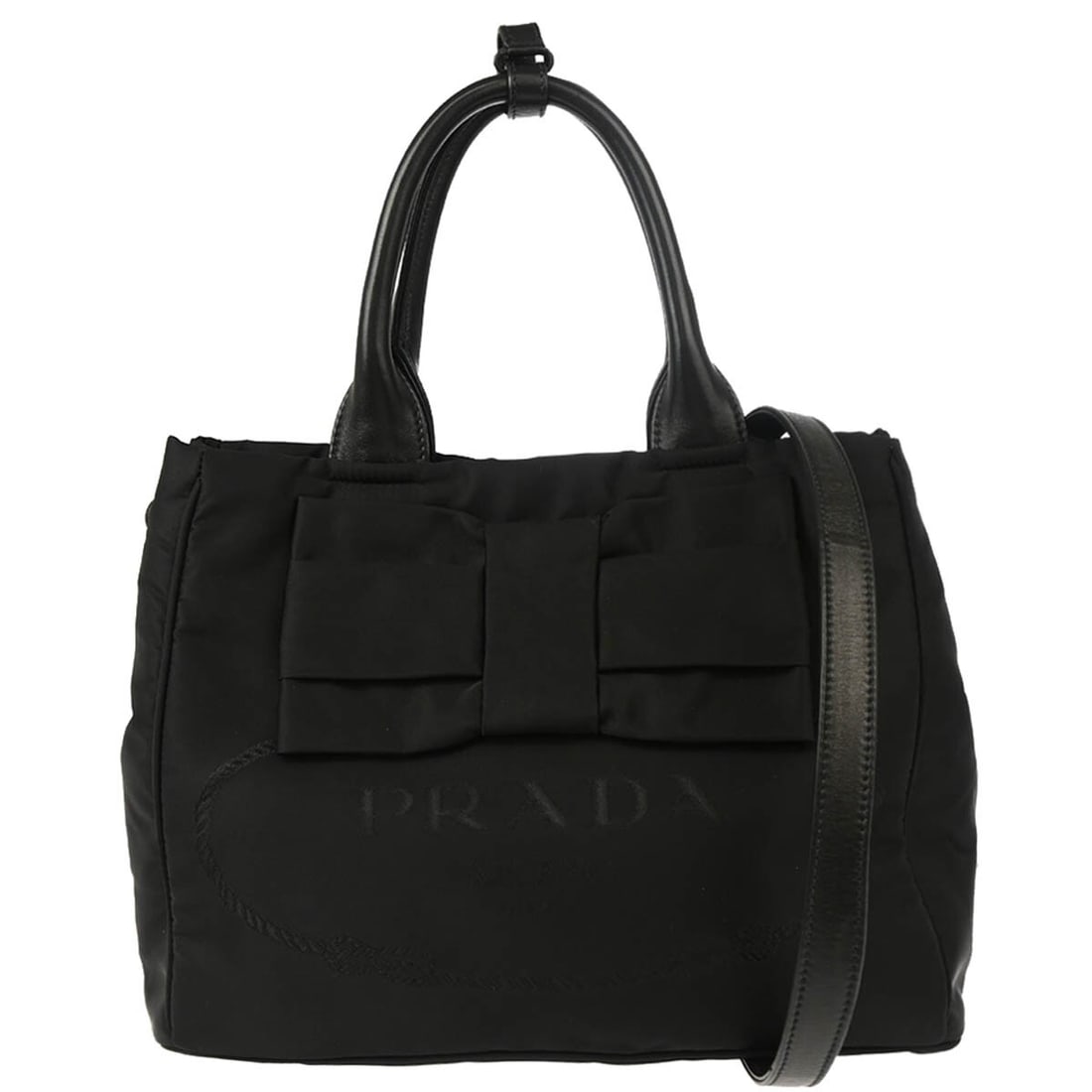 Prada Black Nylon Top Handle Handbag 248/1BG027 with Leather Accents: Prada Black Nylon Top Handle Handbag 248/1BG027 with Leather Accents This stylish Prada handbag is crafted from durable black nylon, offering both functionality and elegance for casual occasions. The 