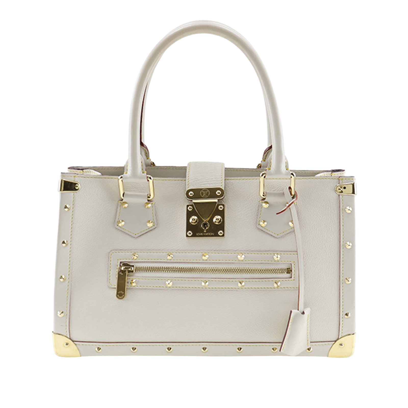 White Leather Suhali Le Fabuleux Handbag by Louis Vuitton: White Leather Suhali Le Fabuleux Handbag by Louis Vuitton The Louis Vuitton Suhali Le Fabuleux bag is crafted from suhali leather in white and features an exterior front zip pocket, rolled leather han