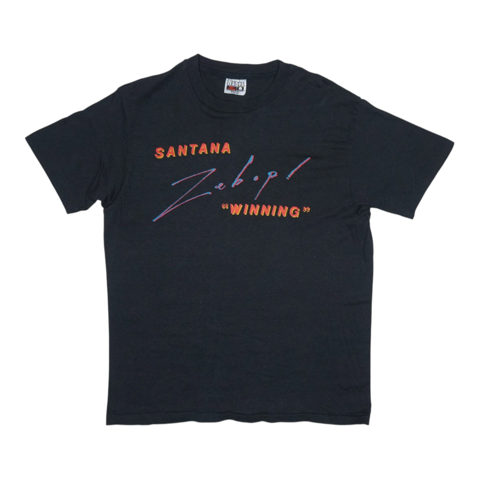 Vintage 1981 Zebop Tour Shirt Featuring Carlos Santana: Vintage 1981 Zebop Tour Shirt Featuring Carlos Santana This is an original vintage 1981 Carlos Santana Zebop Winning Shirt, not a modern reproduction. The shirt features no graphics on the back and is