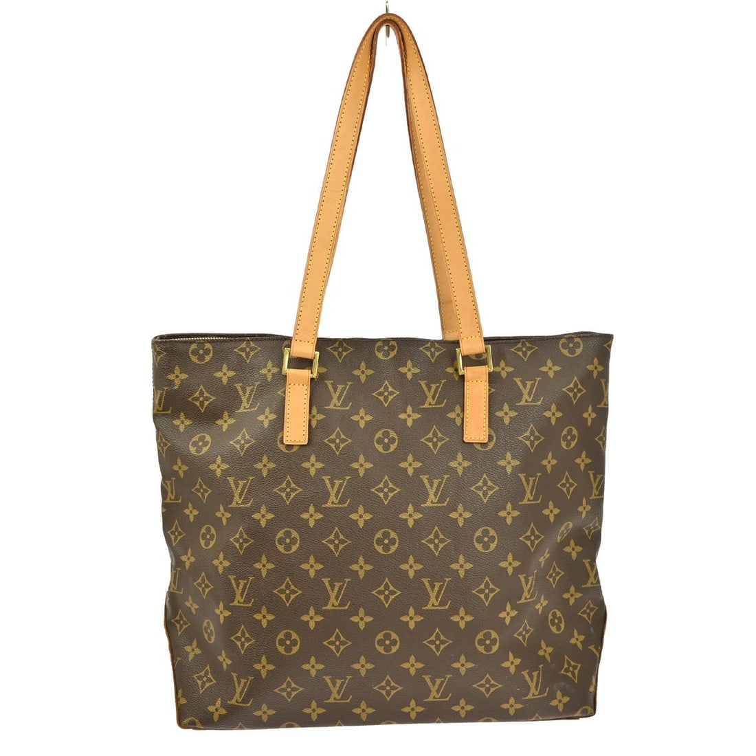 Louis Vuitton Monogram Cabas Mezzo Large Canvas Tote Handbag Brown M51151: Louis Vuitton Monogram Cabas Mezzo Large Canvas Tote Handbag Brown M51151 The Louis Vuitton Cabas Mezzo is a large tote bag crafted from monogram canvas leather with brown leather double handles and a