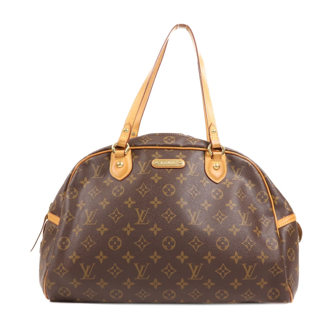 LOUIS VUITTON Montorgueil GM Shoulder Bag Monogram Brown GHW M95566: LOUIS VUITTON Montorgueil GM Shoulder Bag Monogram Brown GHW M95566 This Louis Vuitton Montorgueil GM Shoulder Bag showcases the iconic Monogram pattern on durable PVC coated canvas. With a stylish br