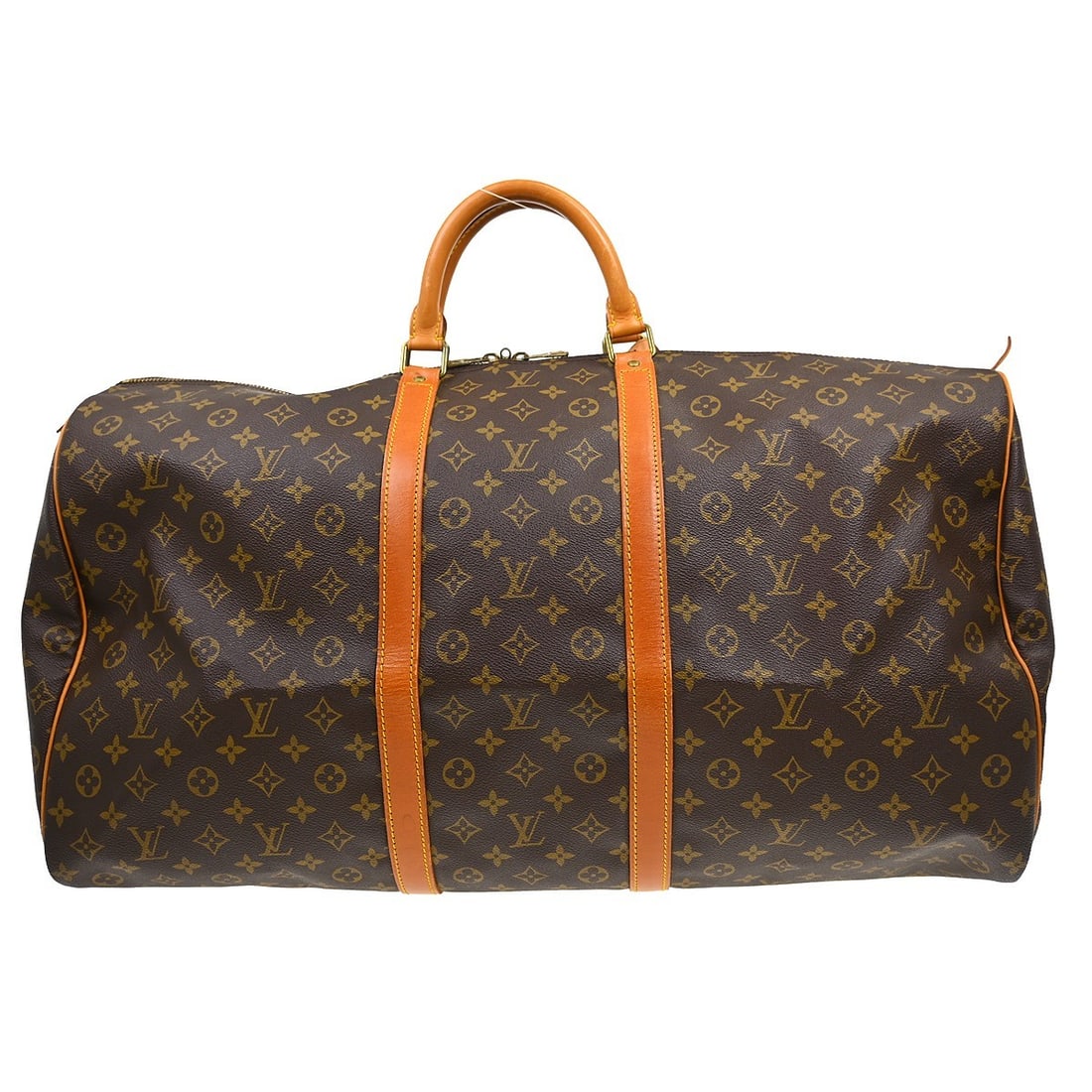 Louis Vuitton Keepall 60 Monogram Duffle Travel Bag: Louis Vuitton Keepall 60 Monogram Duffle Travel Bag This Louis Vuitton Keepall 60 travel handbag features the iconic monogram canvas with leather accents and double handles. Designed in an extra-large