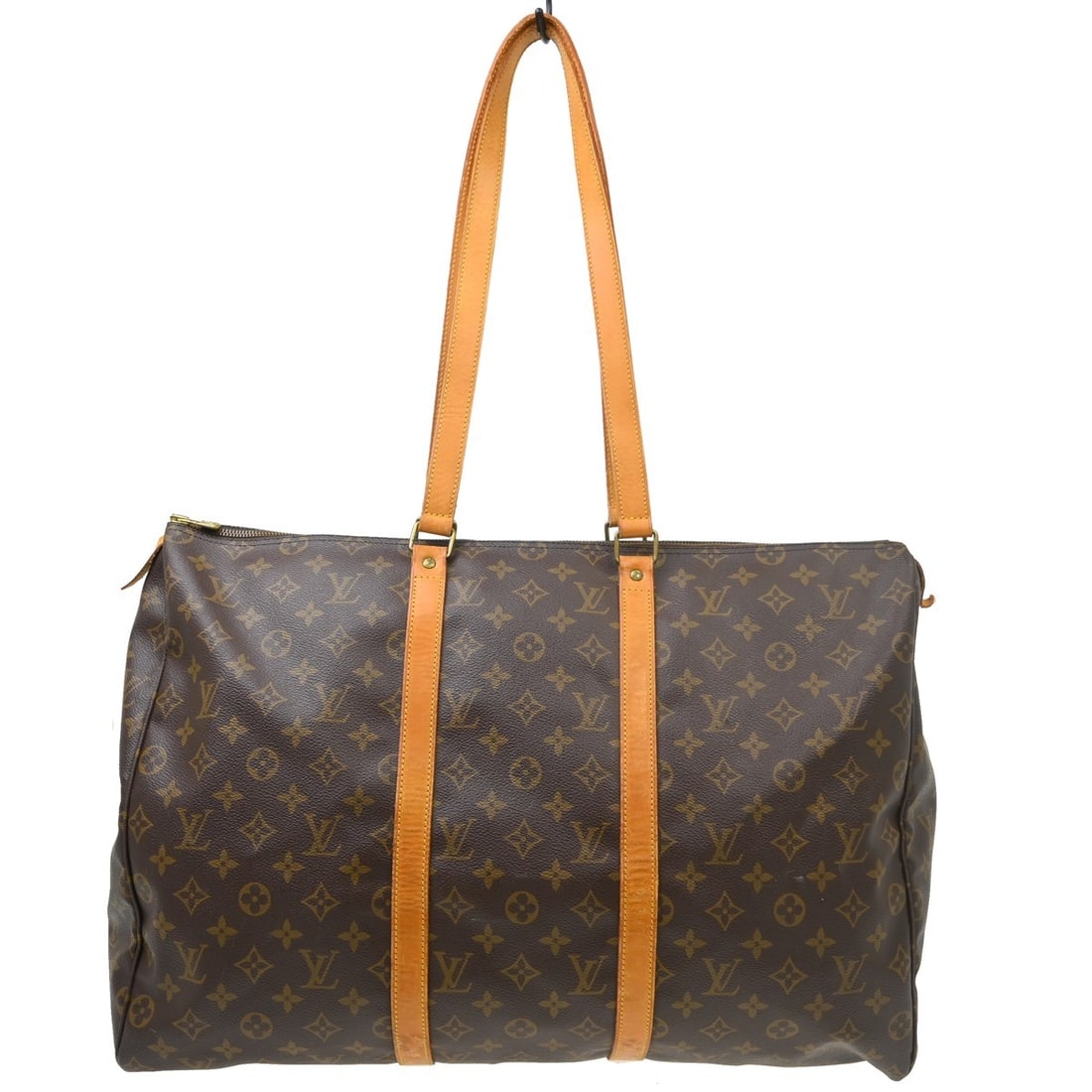 Louis Vuitton Flannerie Monogram Shoulder Bag 19 in Brown Canvas: Louis Vuitton Flannerie Monogram Shoulder Bag 19 in Brown Canvas This is a vintage Louis Vuitton Flannery 50 shoulder bag featuring the brand's iconic monogram canvas. The bag is medium-sized with a z