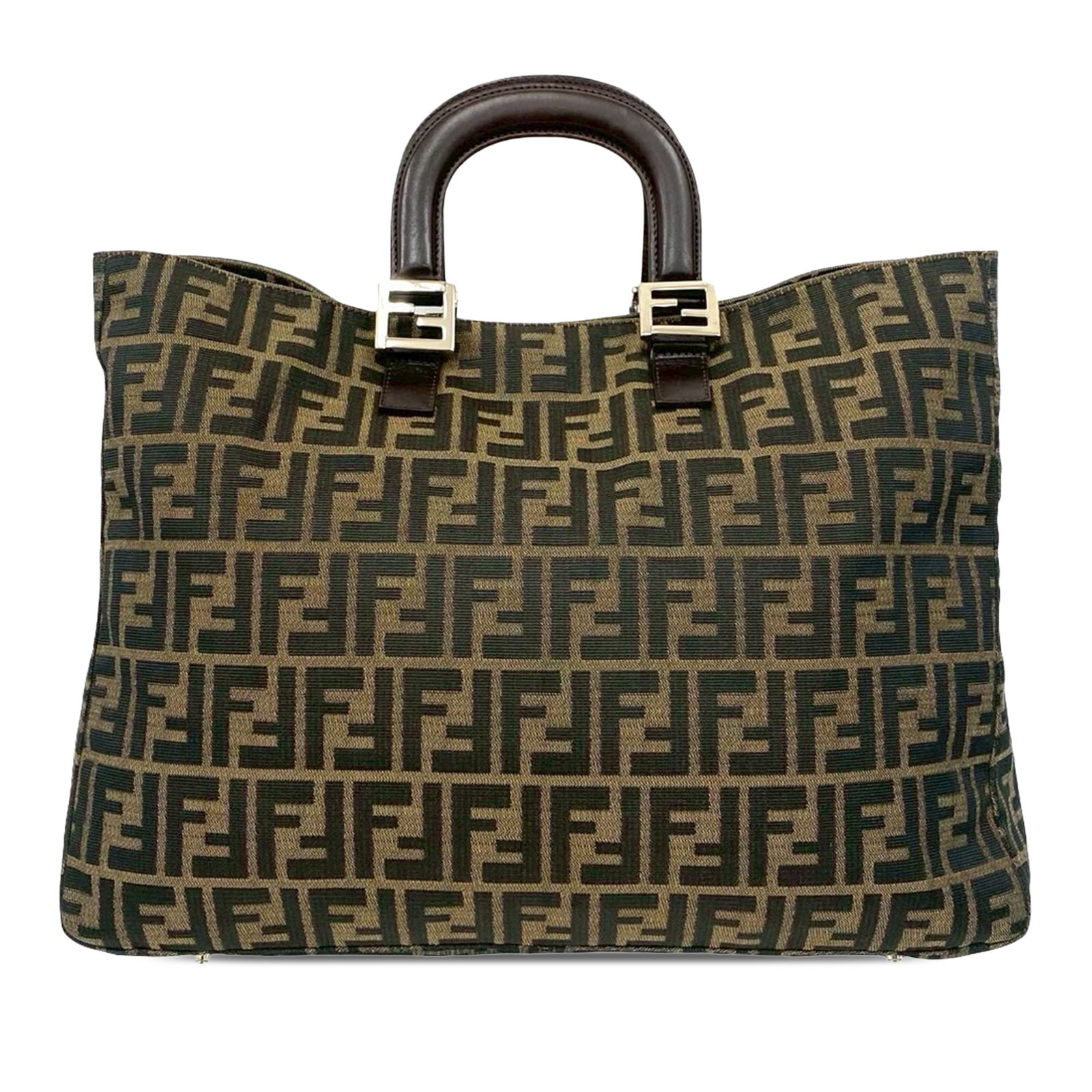 Fendi Zucca Twins Tote Bag in Large Canvas Brown (1 of 9)