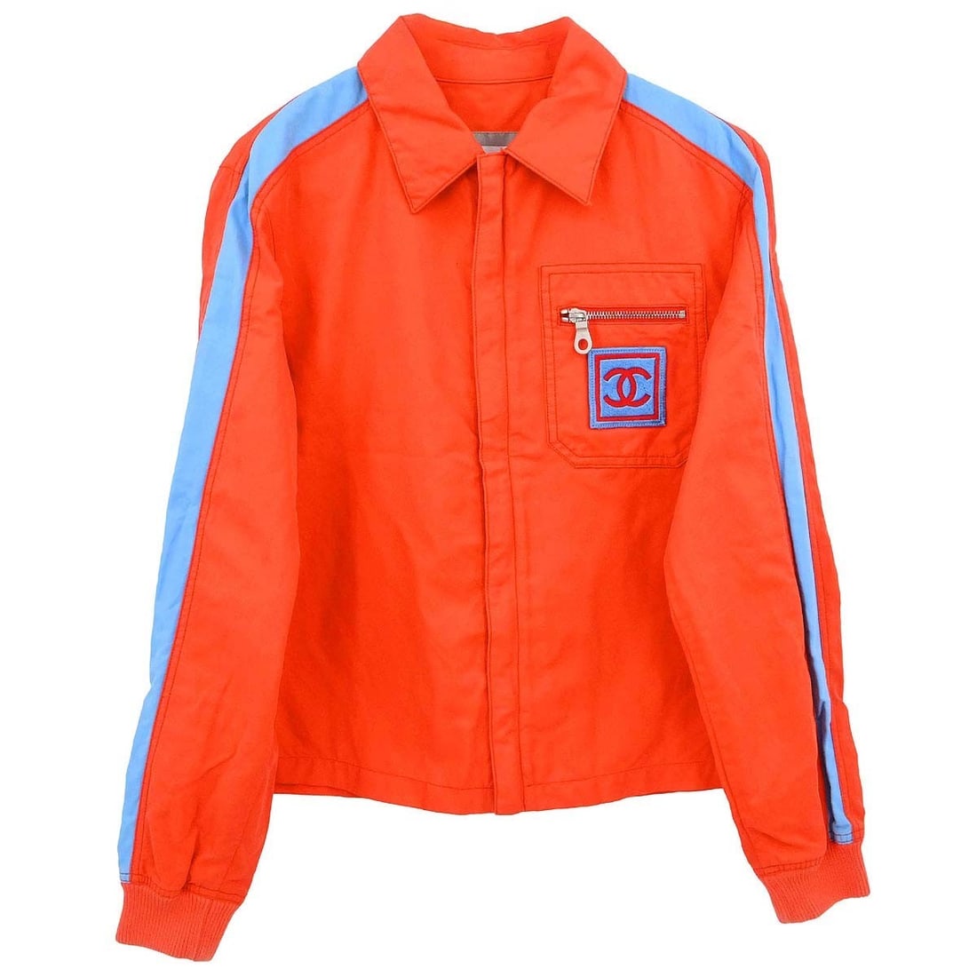 CHANEL Orange Sport Line Women Zip Jacket 02S (1 of 18)