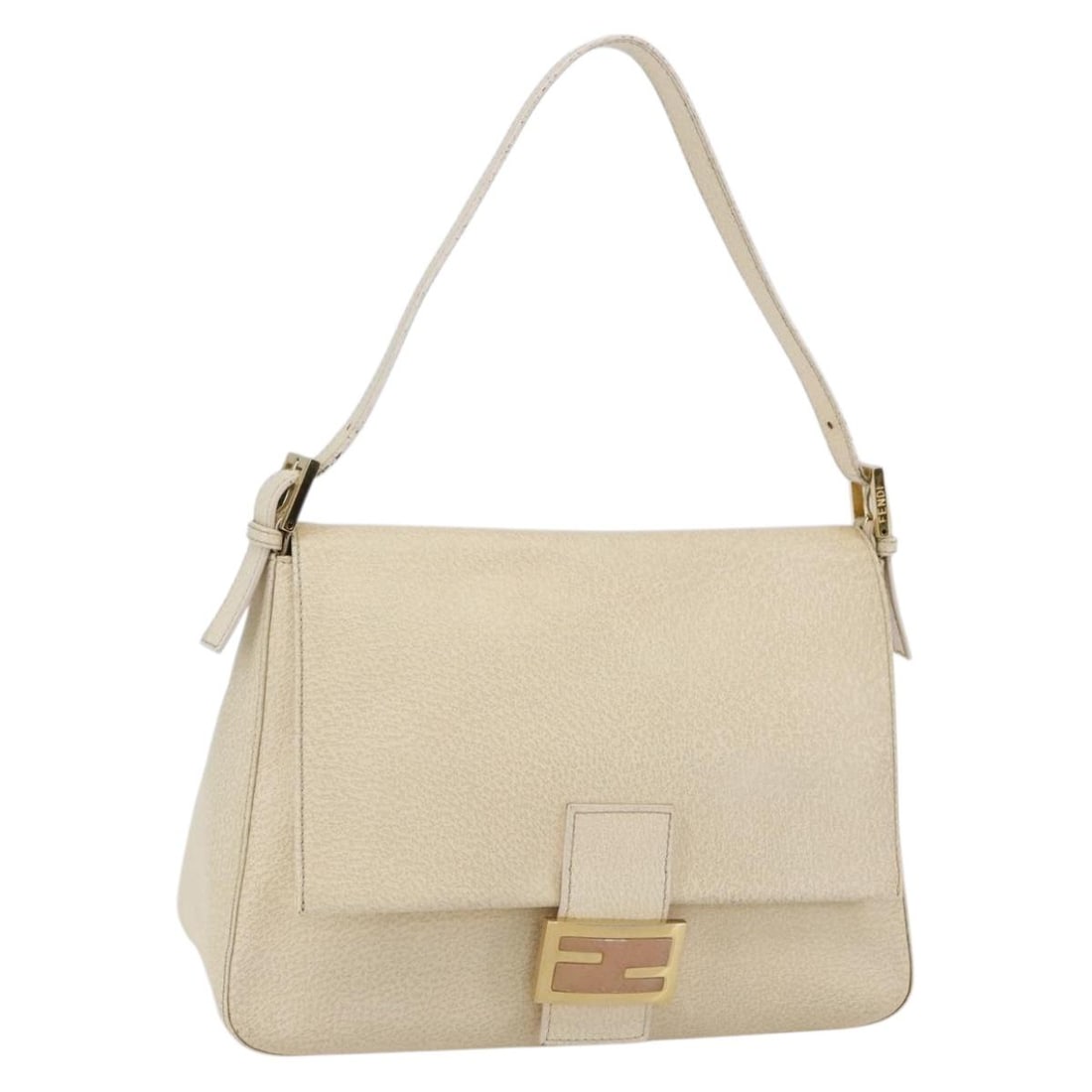Fendi Mamma Baguette Beige Leather Shoulder Purse 30cm Italy (1 of 18)