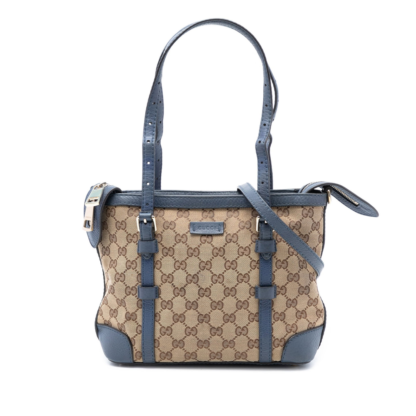 Gucci GG Canvas Beige Satchel with Leather Trim and Detachable Strap: Gucci GG Canvas Beige Satchel with Leather Trim and Detachable Strap This Gucci GG Canvas Satchel features a beige canvas body with leather trim, flat leather handles, and a detachable flat strap. It 