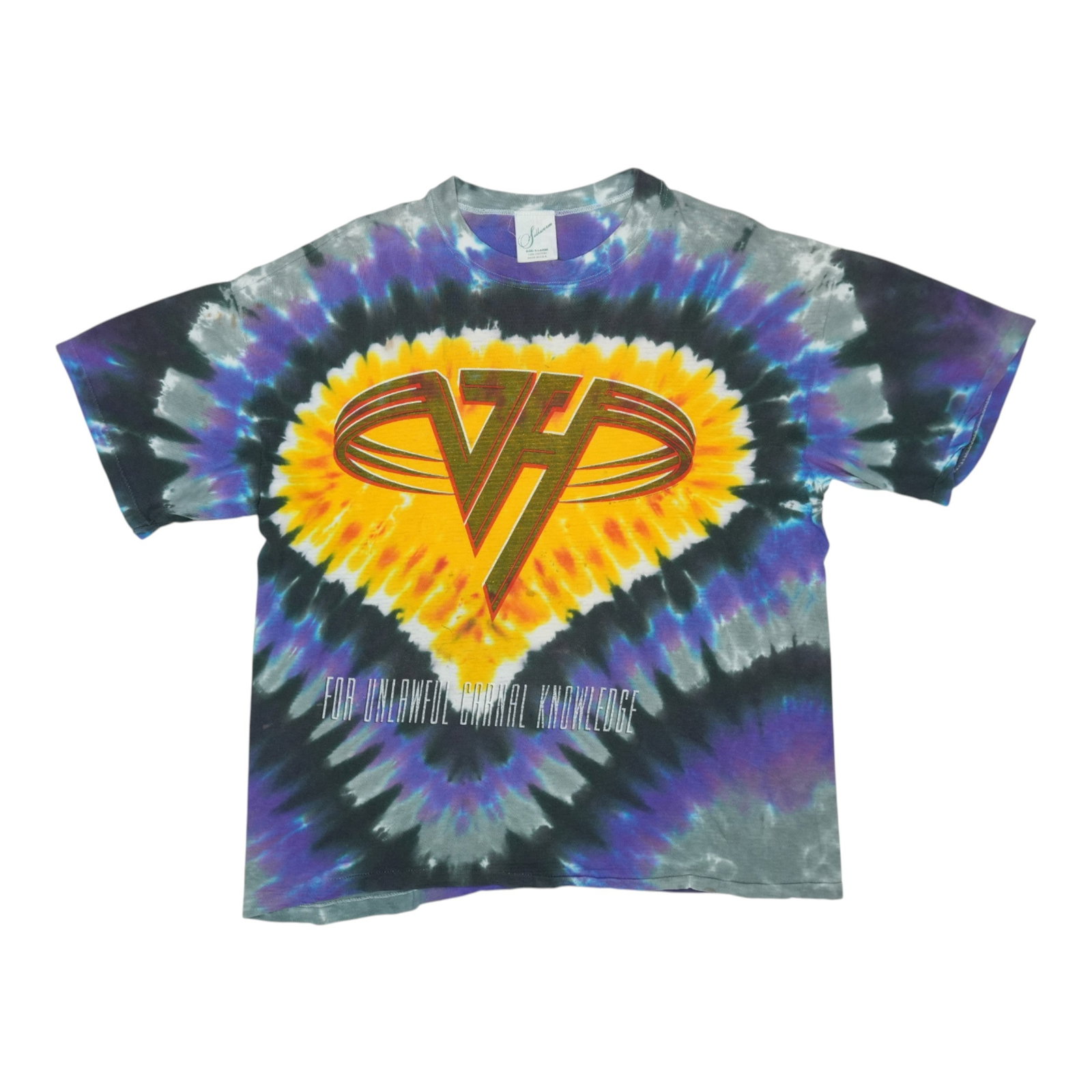 Vintage 1991 Van Halen Tie Dye For Unlawful Carnal Knowledge T Shirt: Vintage 1991 Van Halen Tie Dye For Unlawful Carnal Knowledge T Shirt This is an original vintage 1991 Van Halen For Unlawful Carnal Knowledge tie-dye shirt. It is a true vintage item from the 1990s, n