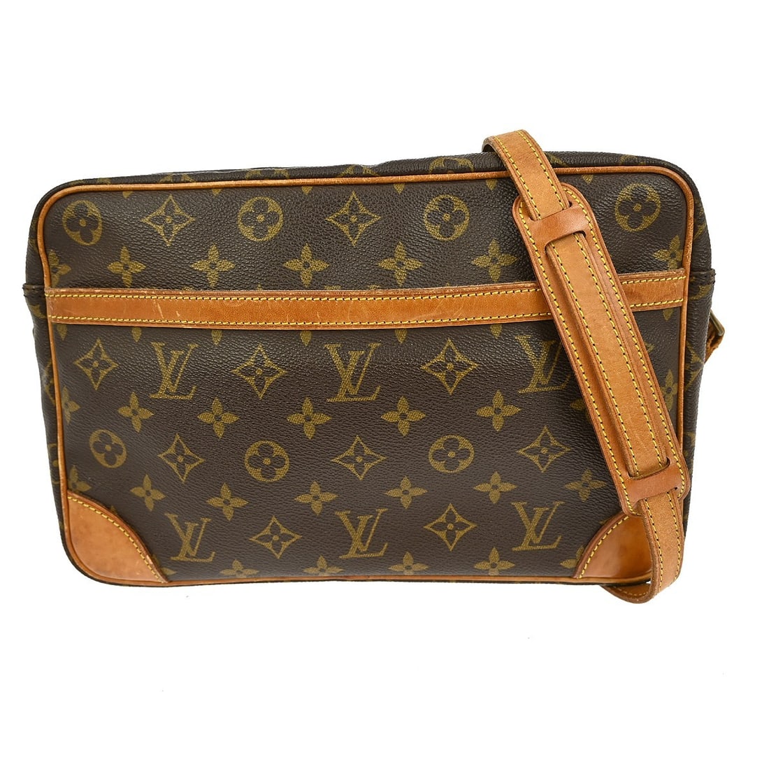 Louis Vuitton Trocadero 30 Monogram Canvas Small Crossbody Bag Brown: Louis Vuitton Trocadero 30 Monogram Canvas Small Crossbody Bag Brown This Louis Vuitton Trocadero 30 crossbody bag features the iconic Monogram canvas with brown leather accents and a brown canvas lin