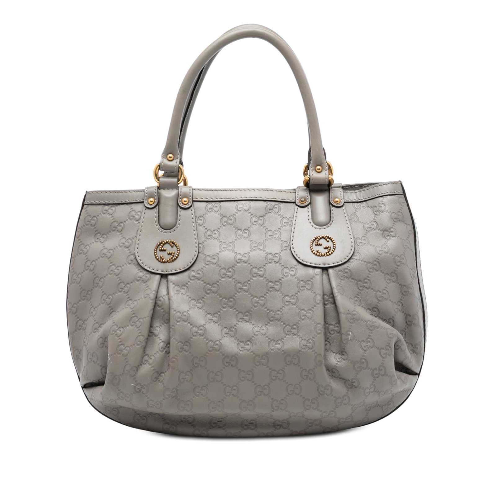 Gucci Guccissima Scarlett Gray Embossed Leather Tote Bag Italy: Gucci Guccissima Scarlett Gray Embossed Leather Tote Bag Italy The Guccissima Scarlett Tote features an embossed leather exterior in gray, rolled leather handles, and an open top with a magnetic snap 