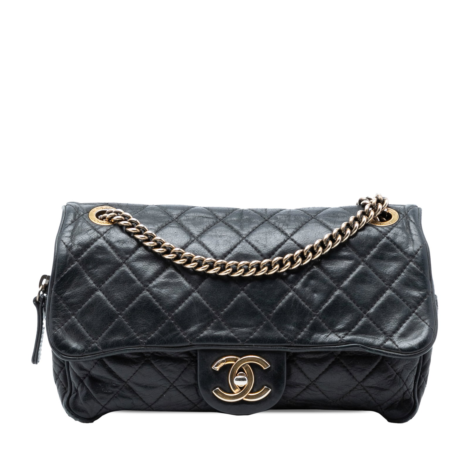 Chanel Shiva Iridescent Quilted Calfskin Small Flap Shoulder Bag Black: Chanel Shiva Iridescent Quilted Calfskin Small Flap Shoulder Bag Black The Chanel Small Quilted Iridescent Calfskin Shiva Flap bag showcases a quilted leather exterior in black with an iridescent fini