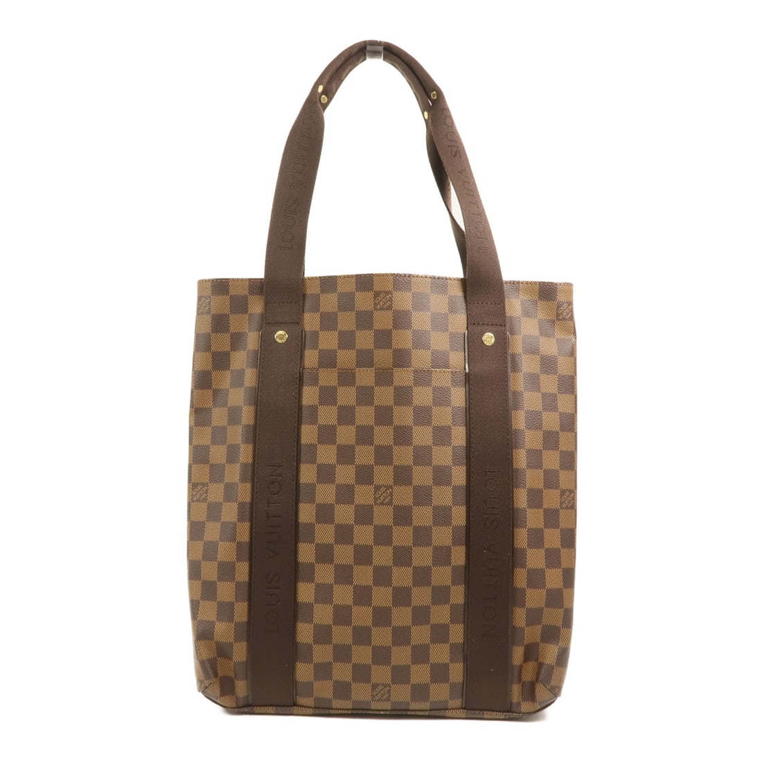Damier Ebene Louis Vuitton Beaubourg brown PVC coated canvas handbag: Damier Ebene Louis Vuitton Beaubourg brown PVC coated canvas handbag This Louis Vuitton Beaubourg handbag features the iconic Damier Ebene pattern in brown PVC coated canvas. Designed for unisex use, 
