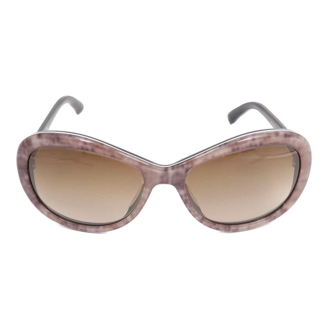 Women's Gray PVC Sunglasses by CHANEL CC: Women's Gray PVC Sunglasses by CHANEL CC These CHANEL CC sunglasses feature a stylish gray PVC frame with brown accents, designed specifically for women. Crafted in France, they offer a fashionable an