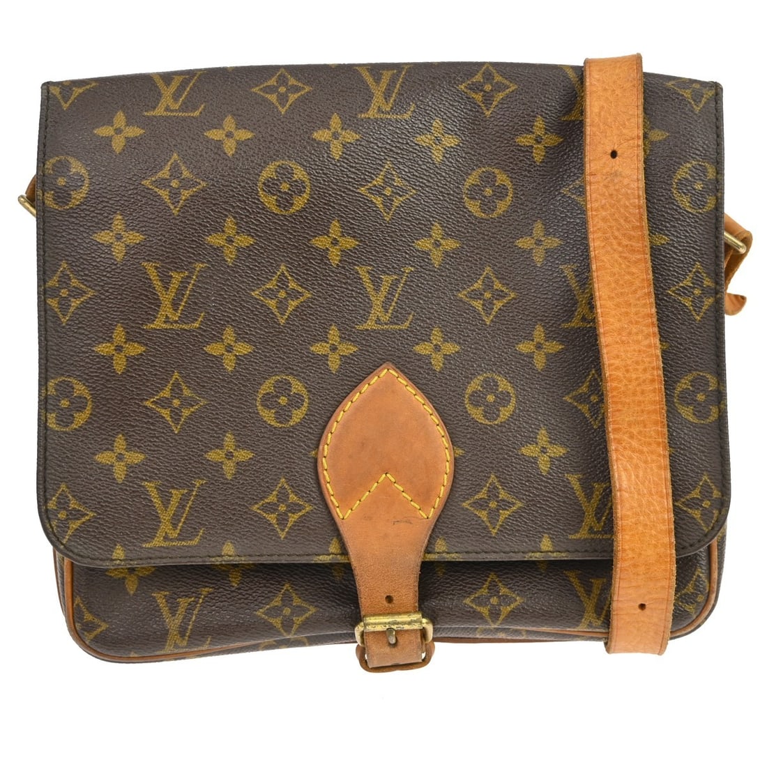 Louis Vuitton Monogram Cartouchiere GM Crossbody Shoulder Bag M51252: Louis Vuitton Monogram Cartouchiere GM Crossbody Shoulder Bag M51252 This Louis Vuitton Cartouchiere GM shoulder bag features the iconic Monogram canvas with leather accents and a brown leather lining