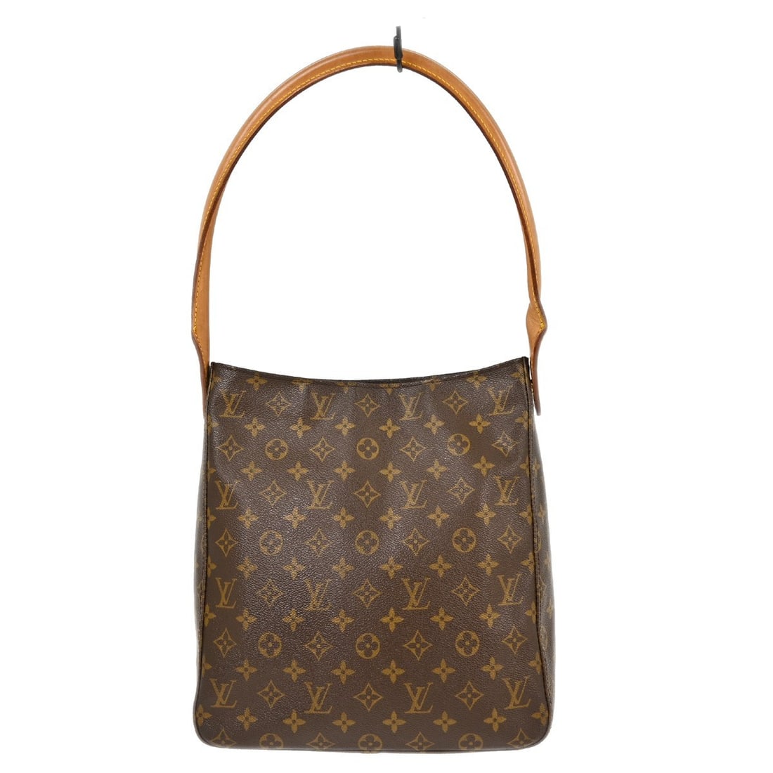 Louis Vuitton Looping GM Monogram Shoulder Bag Brown Leather Purse: Louis Vuitton Looping GM Monogram Shoulder Bag Brown Leather Purse This Louis Vuitton Looping GM shoulder bag features the iconic monogram pattern on brown leather with beige leather handles and trim.