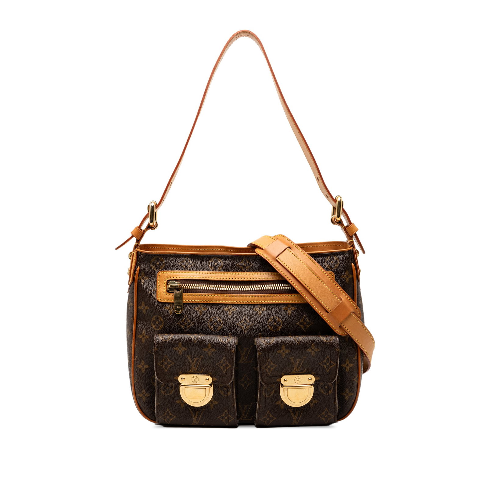 Louis Vuitton Hudson GM Brown Monogram Canvas Shoulder Bag: Louis Vuitton Hudson GM Brown Monogram Canvas Shoulder Bag The Louis Vuitton Monogram Hudson GM is a bag crafted from the signature monogram canvas with vachetta leather trim. It features a detachable