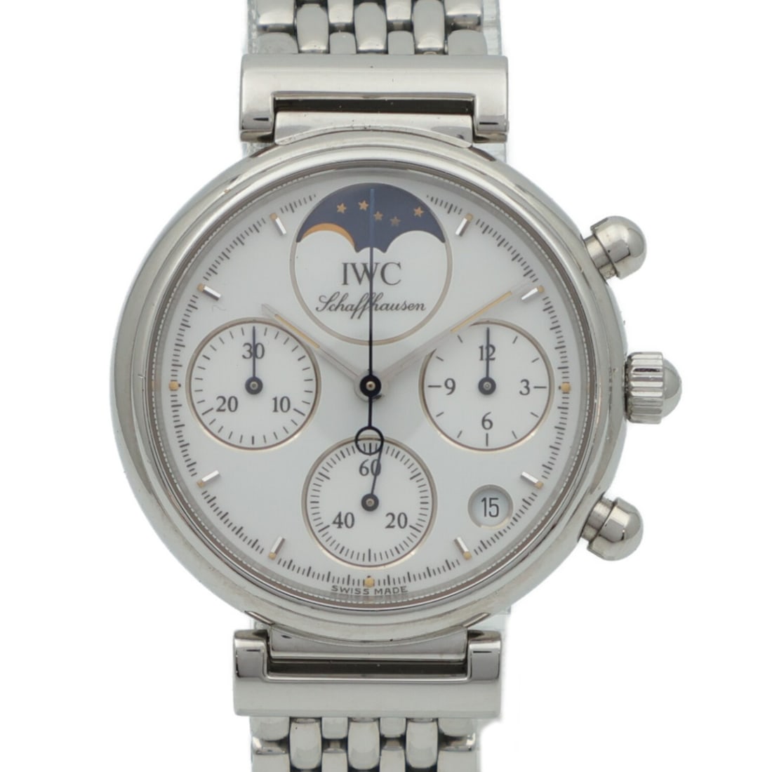 IWC Little Da Vinci 3736-006 Stainless Steel Quartz Watch White Dial: IWC Little Da Vinci 3736-006 Stainless Steel Quartz Watch White Dial Introducing the IWC Little Da Vinci 3736-006, a sophisticated quartz wristwatch that seamlessly blends elegance with functionality.