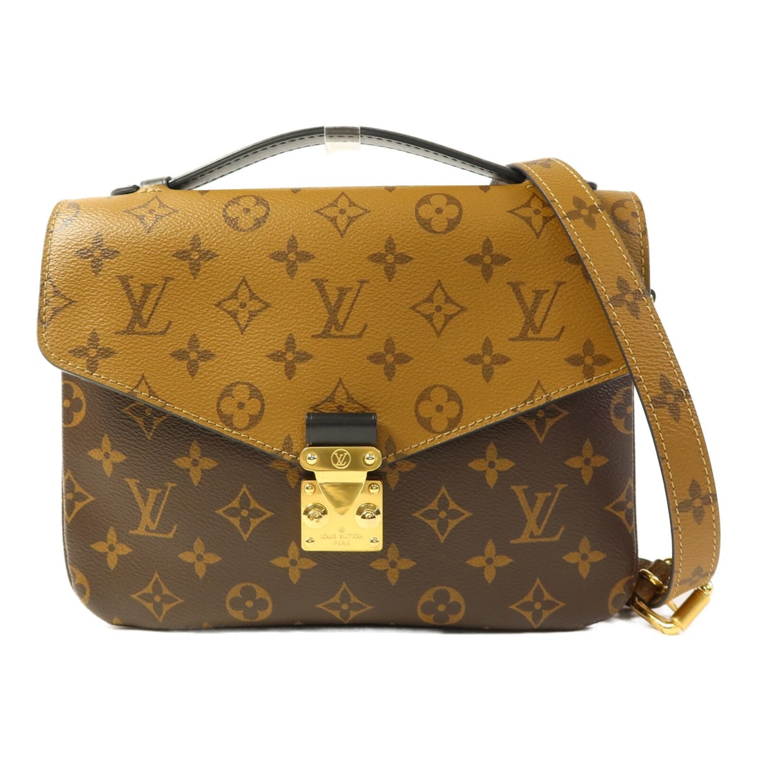 LOUIS VUITTON Pochette Metis 2 Way Shoulder Bag M44876 Monogram Reverse Brown: LOUIS VUITTON Pochette Metis 2 Way Shoulder Bag M44876 Monogram Reverse Brown The Louis Vuitton Pochette Metis is a stylish 2-way shoulder bag that features the iconic Monogram Reverse pattern. Crafte