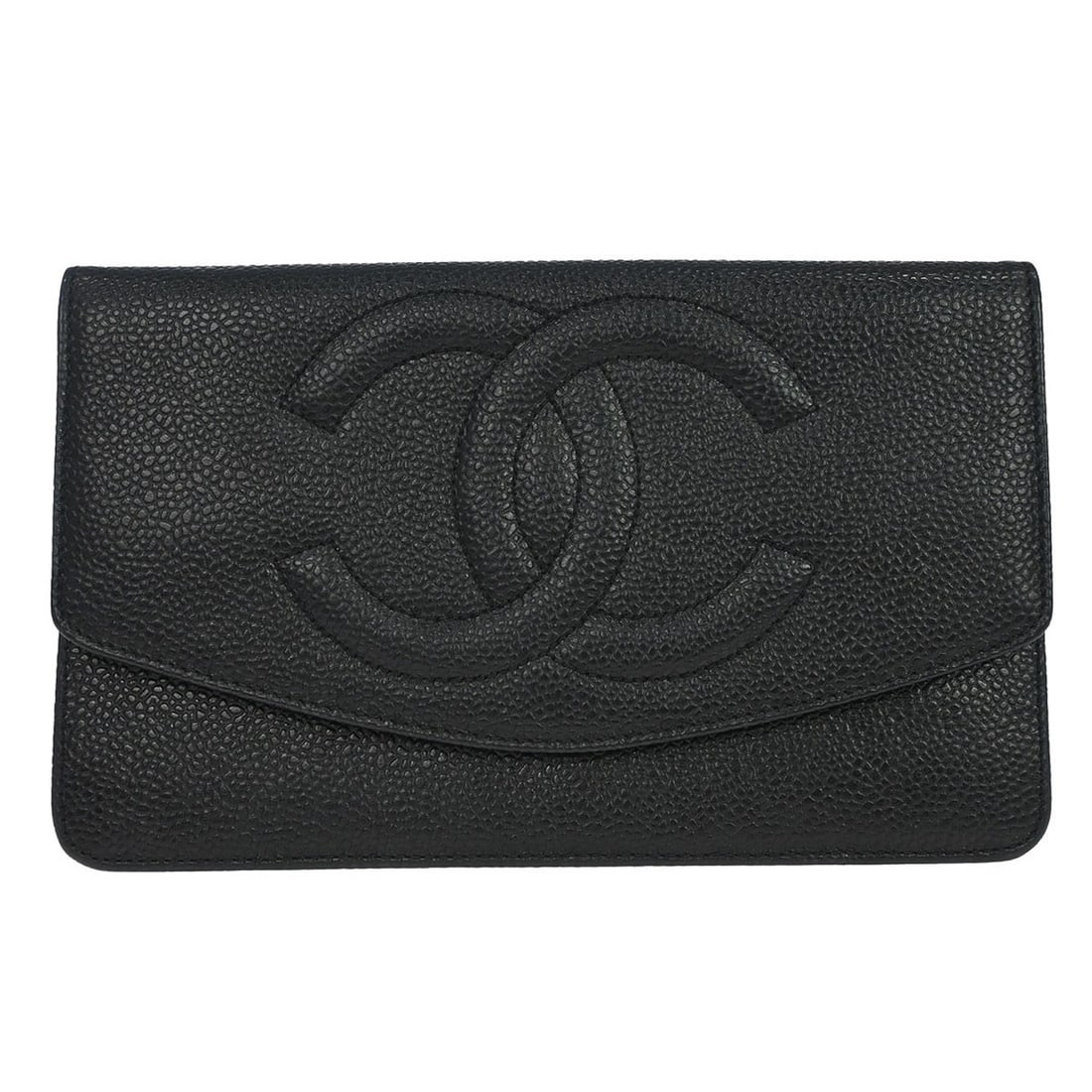 Caviar Leather Zip-Around Long Wallet by Chanel in Black: Caviar Leather Zip-Around Long Wallet by Chanel in Black This Chanel long wallet is crafted from black caviar calfskin leather and features a zip-around style. Designed for women, it offers both durab