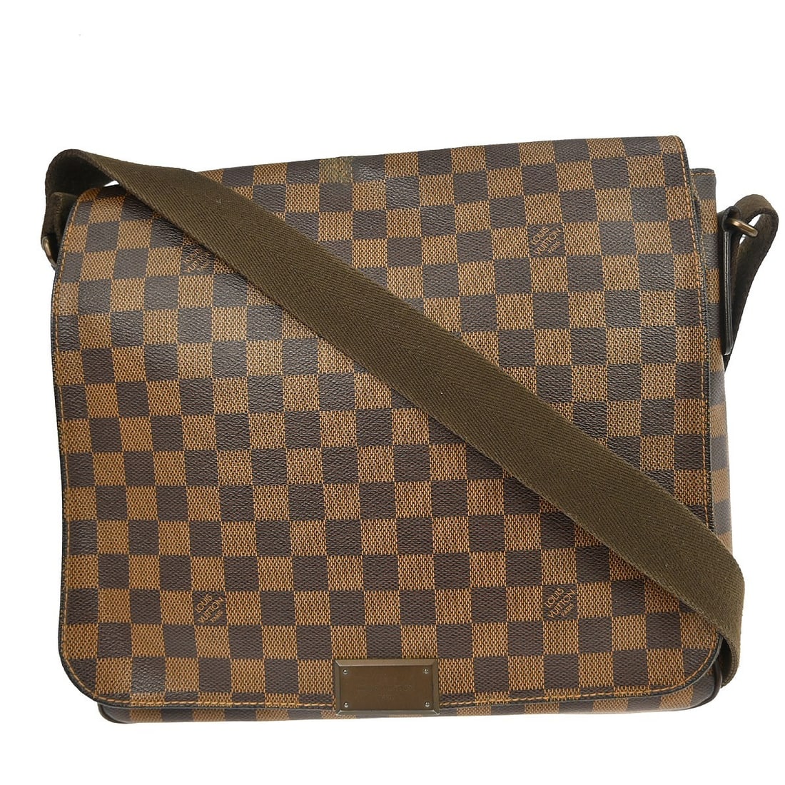 Louis Vuitton Damier District MM Medium Brown Canvas Shoulder Bag N41212: Louis Vuitton Damier District MM Medium Brown Canvas Shoulder Bag N41212 This Louis Vuitton Damier District MM shoulder bag features a brown Damier canvas exterior with a matching brown canvas lining.