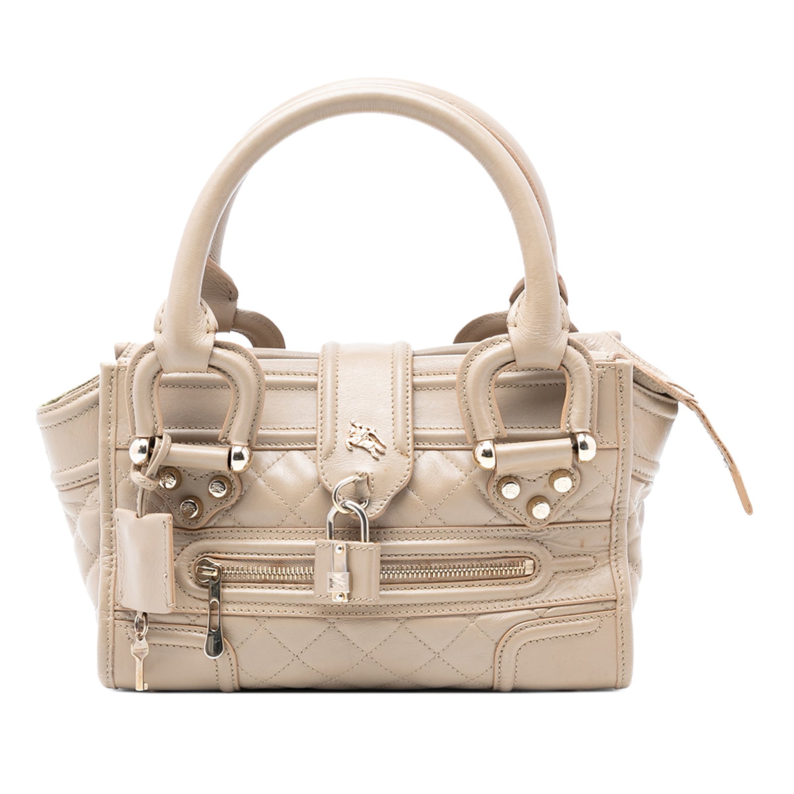 Mini Manor Beige Quilted Leather Handbag by Burberry (1 of 7)