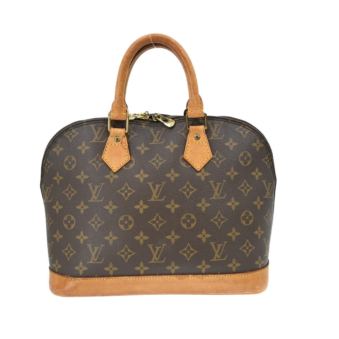 Louis Vuitton Alma Monogram Canvas Top Handle Bag M51130: Louis Vuitton Alma Monogram Canvas Top Handle Bag M51130 This Louis Vuitton Alma handbag features the iconic monogram canvas and a medium-sized top handle design. It is accented with the signature Lou
