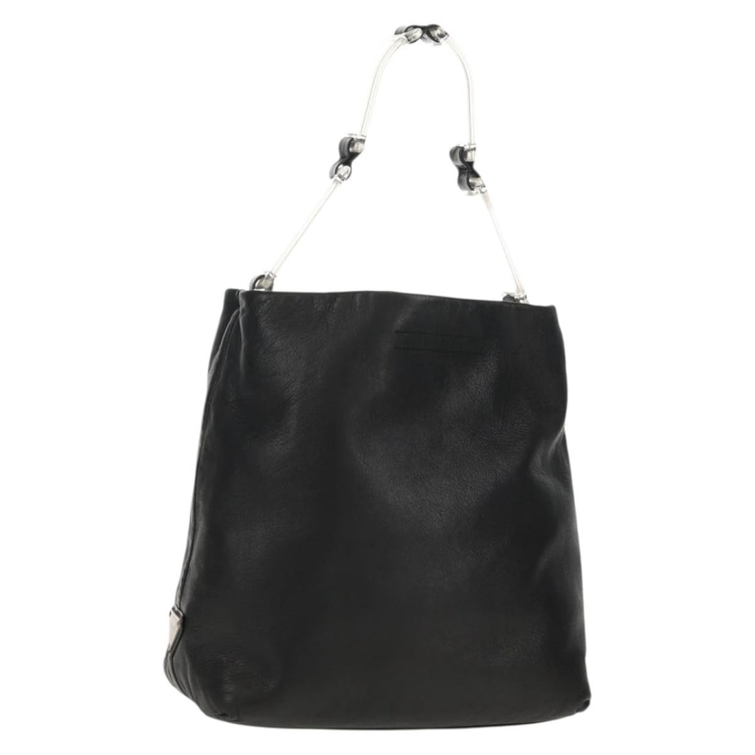PRADA Black Leather Shoulder Bag Auth 155691V Italy: PRADA Black Leather Shoulder Bag Auth 155691V Italy This elegant PRADA shoulder bag boasts a sophisticated black leather exterior, making it a versatile accessory for any occasion. Crafted in Italy, t