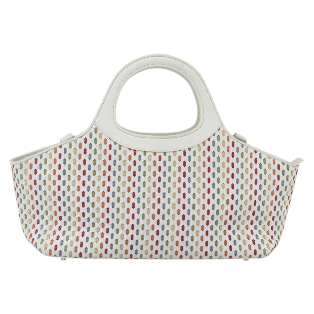 Salvatore Ferragamo Gancini Leather White Handbag 31cm by 18cm by 10cm (1 of 18)