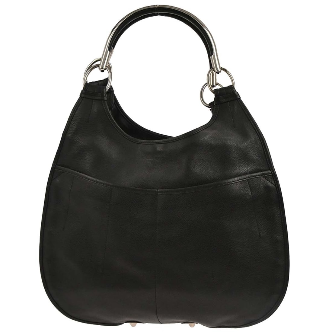 Dior 61 Black Leather Large Hobo Shoulder Bag 26-MA-0068: Dior 61 Black Leather Large Hobo Shoulder Bag 26-MA-0068 This Christian Dior hobo bag features a spacious large size with a black leather exterior. The bag is crafted in Italy and is designed with a c
