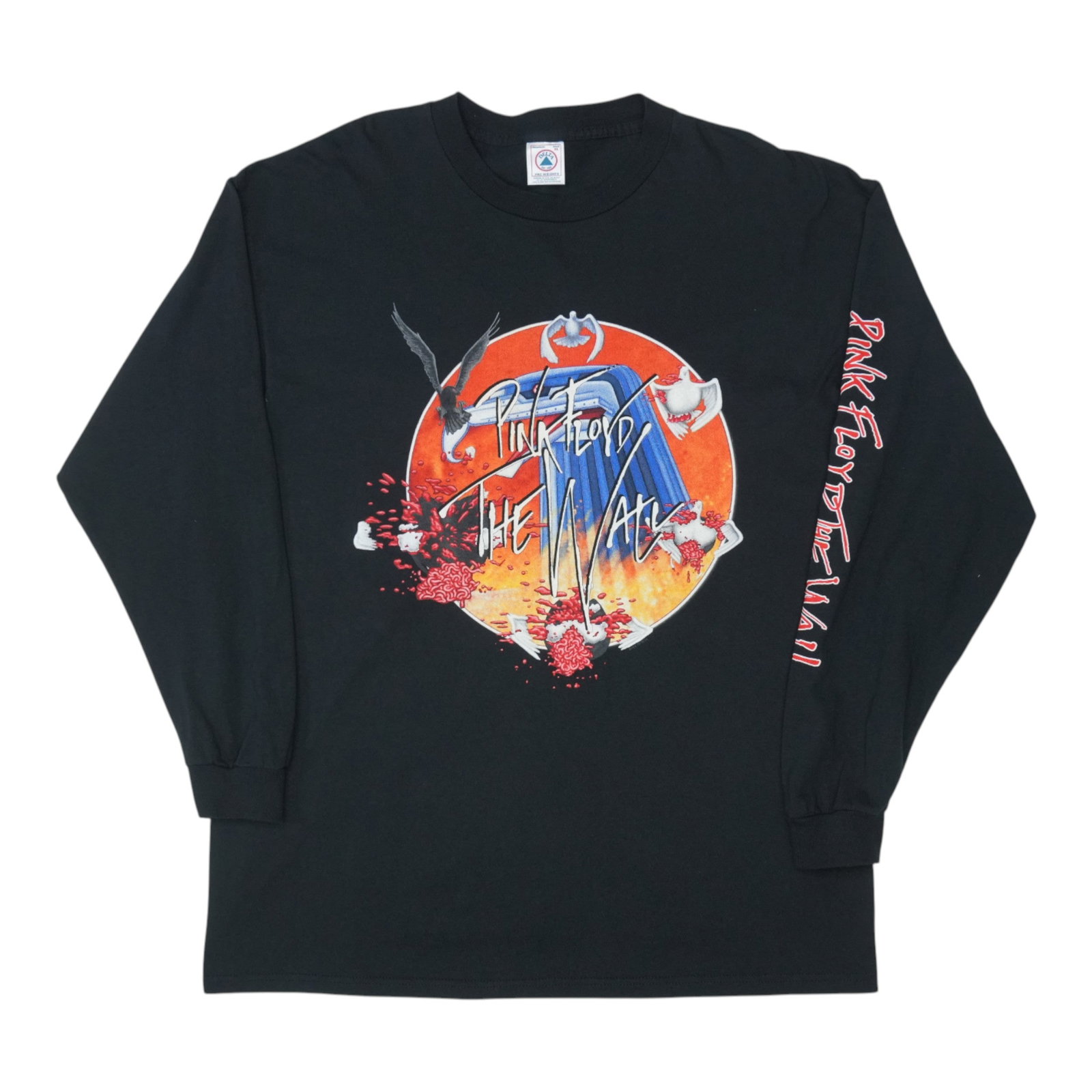 Vintage 1990s The Wall Long Sleeve Pink Floyd Shirt Black Cotton (1 of 5)