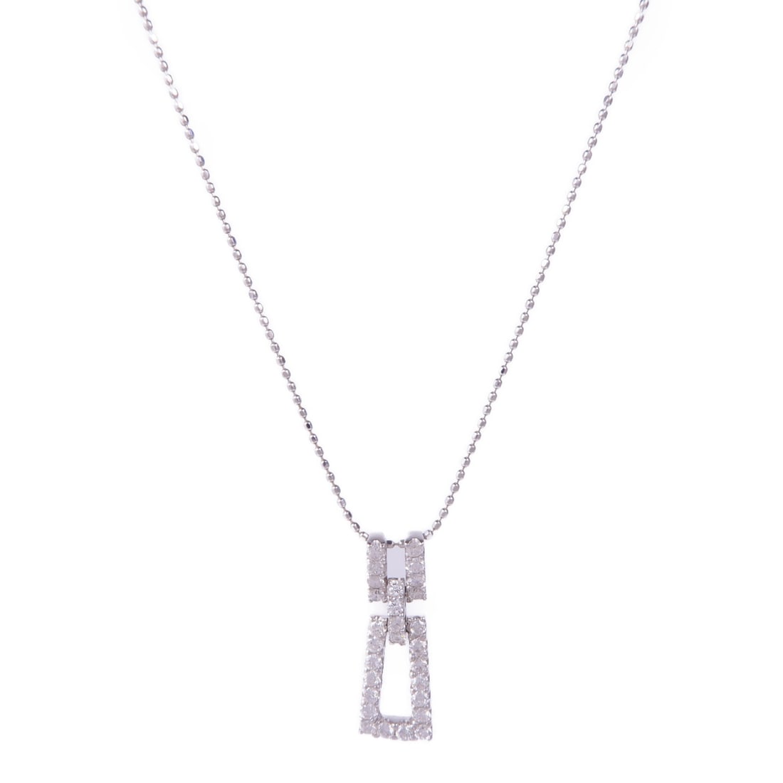 Diamond Necklace in 18K White Gold by JEWELRY: Diamond Necklace in 18K White Gold by JEWELRY This exquisite diamond necklace is crafted from 18K white gold (K18WG), offering a stunning and sophisticated look. The clear diamonds are beautifully set