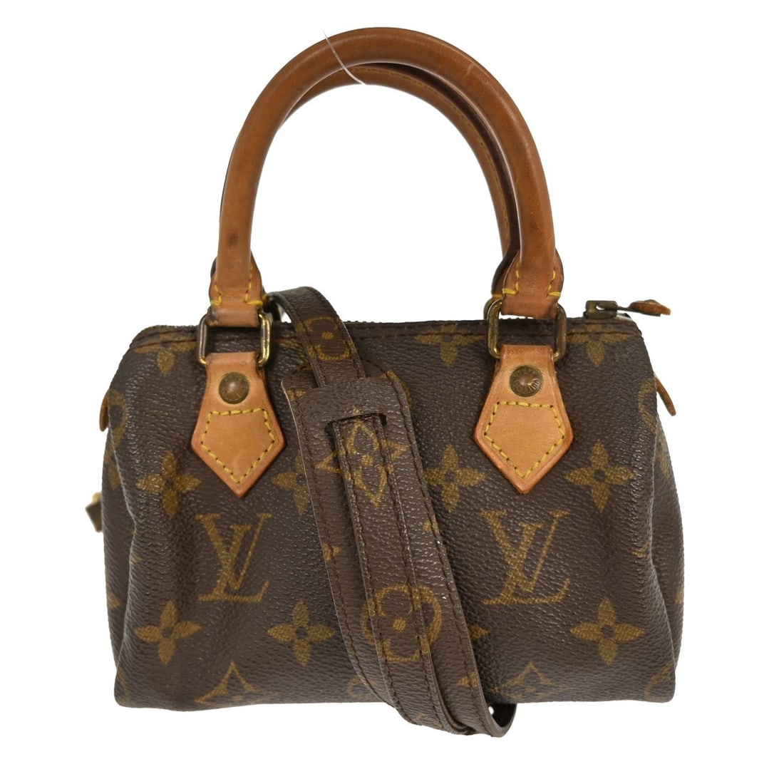 Louis Vuitton Mini Speedy Monogram Canvas Brown 2Way Women's Handbag M41534: Louis Vuitton Mini Speedy Monogram Canvas Brown 2Way Women's Handbag M41534 This Louis Vuitton Monogram Mini Speedy 2-way handbag features the signature monogram canvas leather in brown. Designed in a