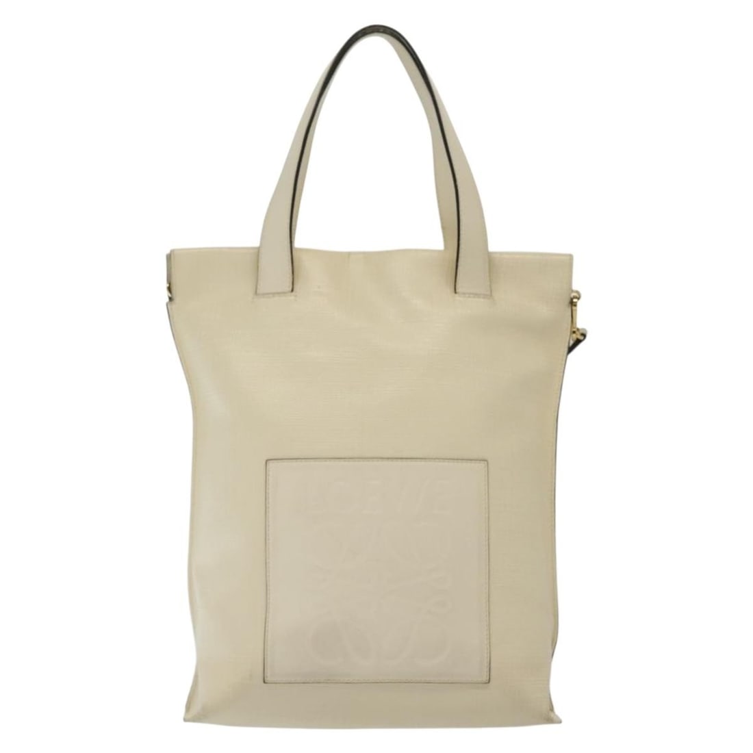 Leather Tote Bag Loewe Shopper in Ecru for Women: Leather Tote Bag Loewe Shopper in Ecru for Women This pre-owned Loewe Shopper Tote is crafted from leather in an ecru color. Designed for women, the tote features a spacious interior and comes with bo