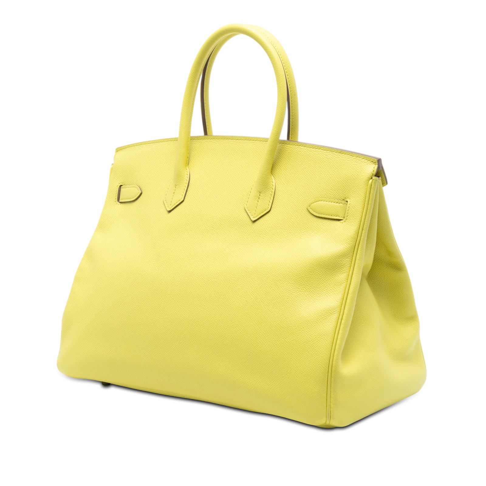 Hermes Birkin 35 Epsom Leather Lime Yellow Top Handle Bag France - 2