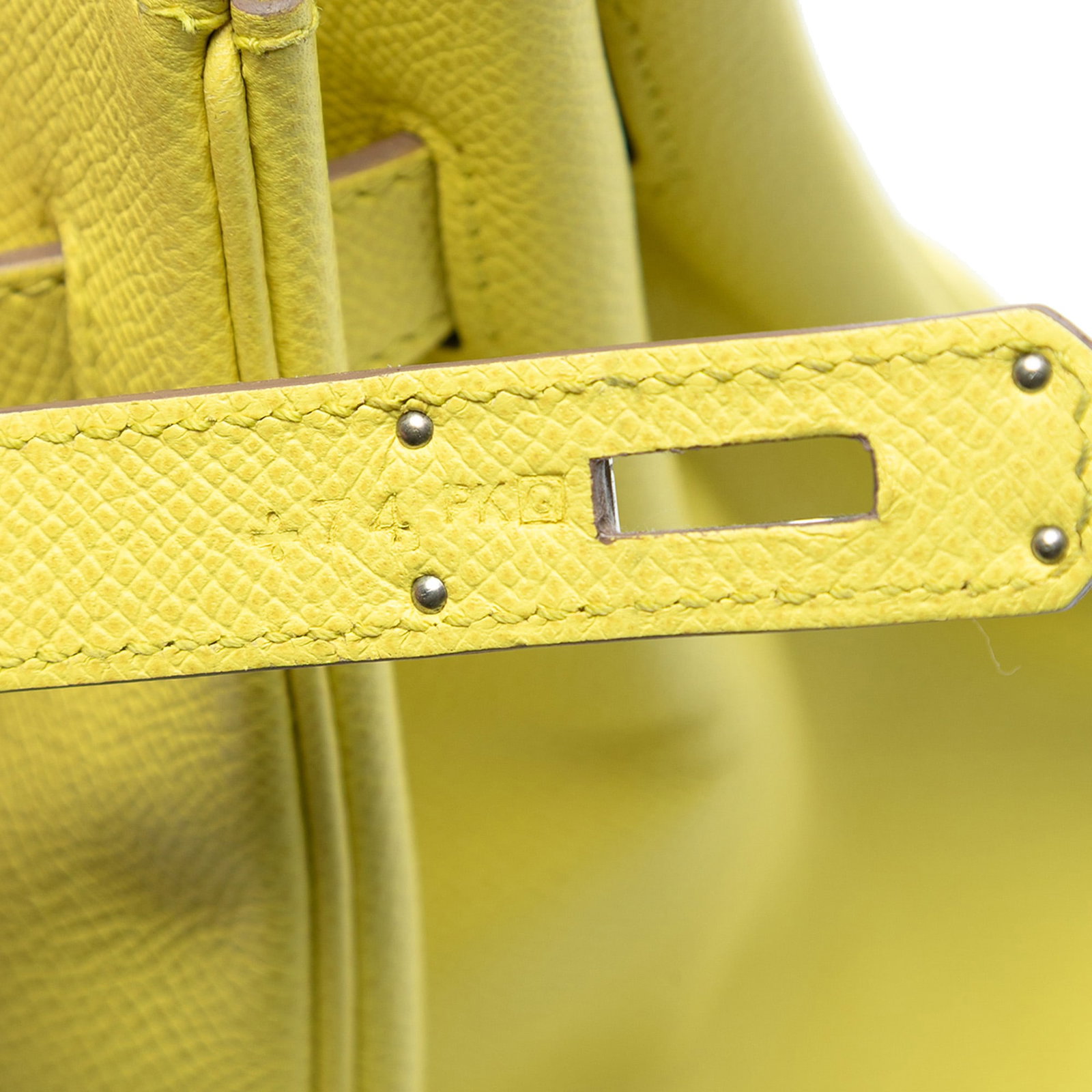 Hermes Birkin 35 Epsom Leather Lime Yellow Top Handle Bag France - 6