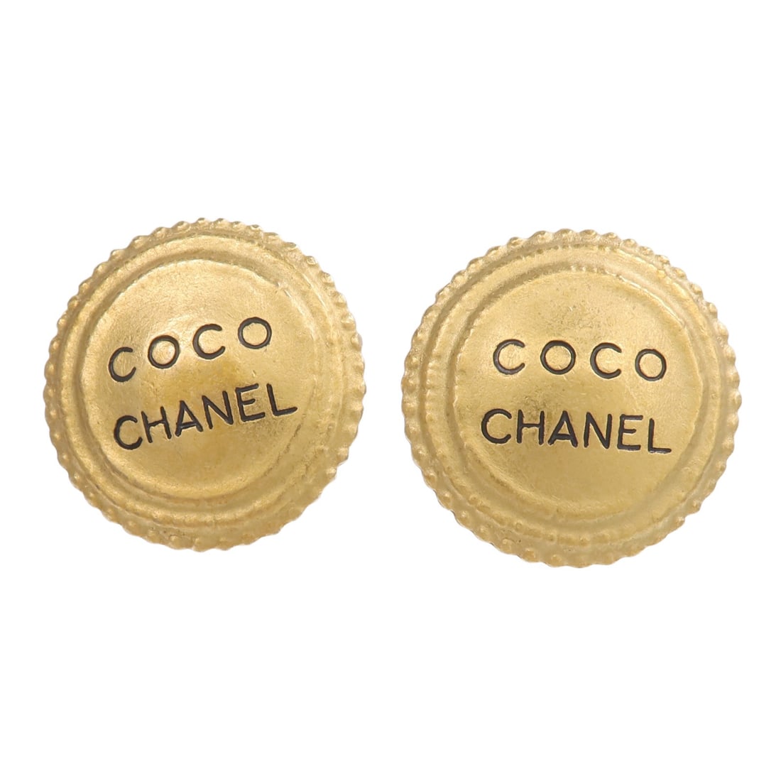 CHANEL Vintage CC Gold Metal Earrings: CHANEL Vintage CC Gold Metal Earrings These vintage CHANEL earrings feature a gold-tone metal design with the iconic CC logo. Crafted in France, they are designed for women and do not feature any ston