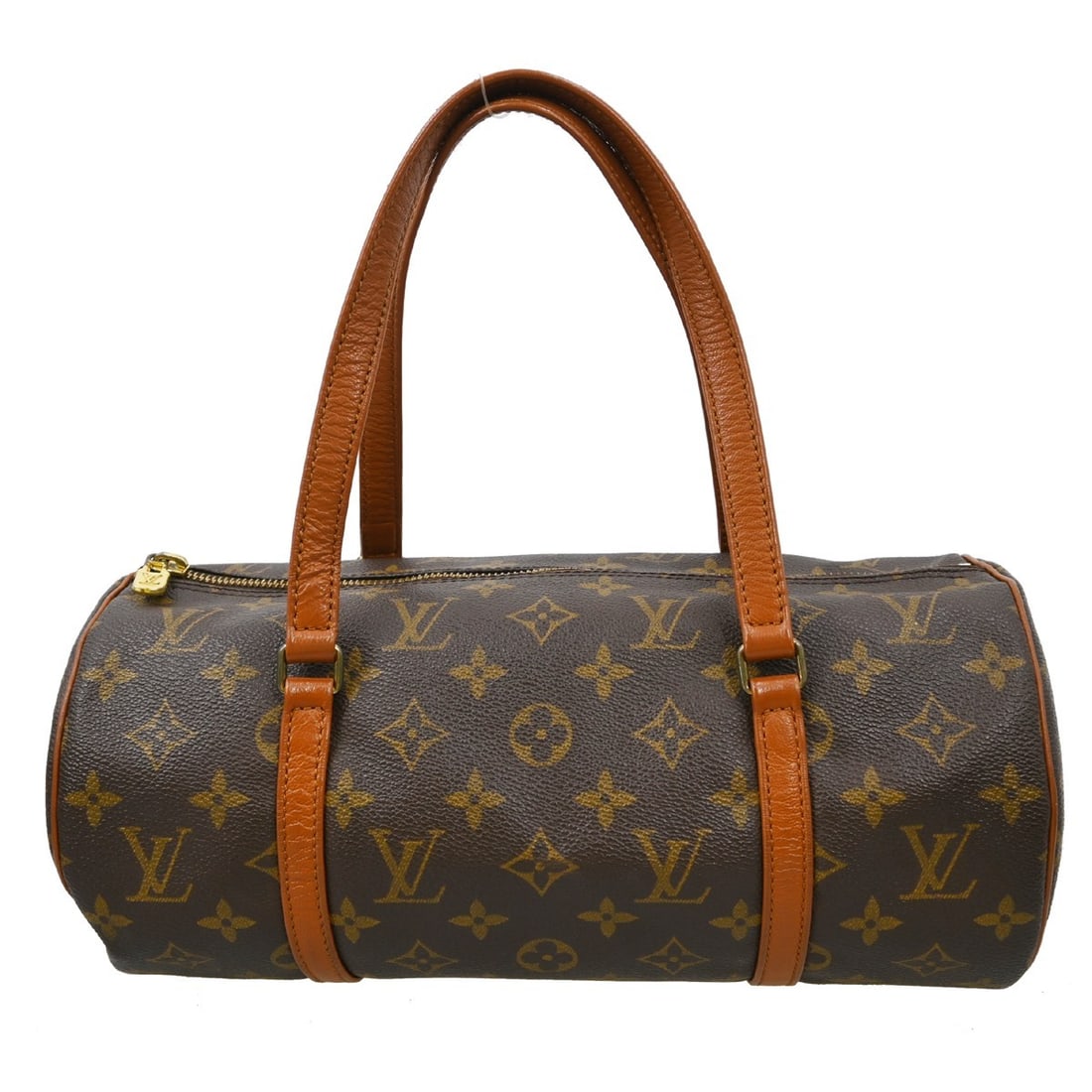 Papillon Canvas Shoulder Bag by Louis Vuitton in Brown: Papillon Canvas Shoulder Bag by Louis Vuitton in Brown This Louis Vuitton Papillon handbag features the iconic Monogram canvas in brown, designed for women. The bag includes leather trim and handles, 