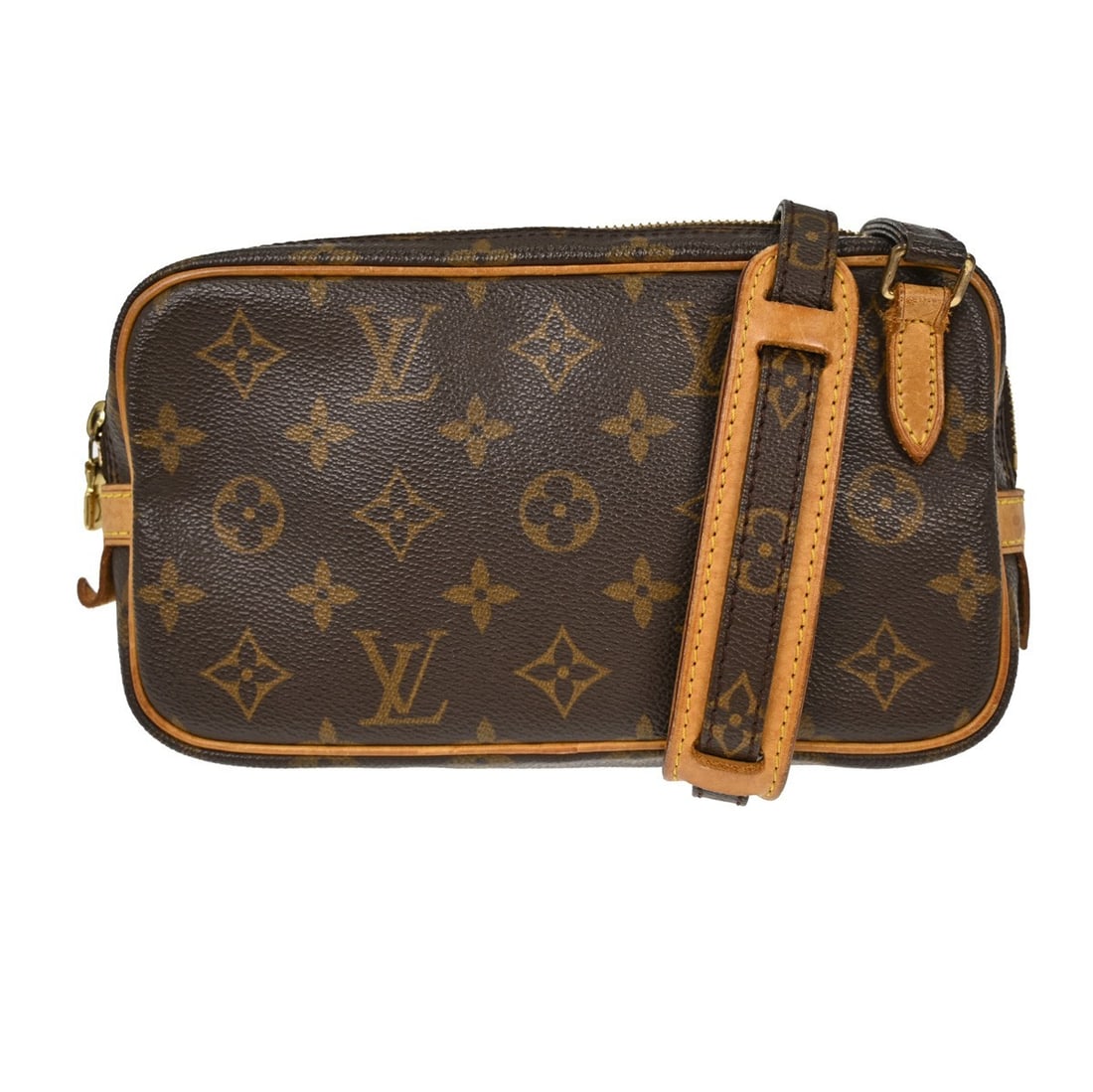 Louis Vuitton Monogram Mini Crossbody Marly Bandouliere Bag: Louis Vuitton Monogram Mini Crossbody Marly Bandouliere Bag This Louis Vuitton Marly Bandouliere crossbody bag features the iconic monogram pattern and is crafted from brown leather with a canvas lini