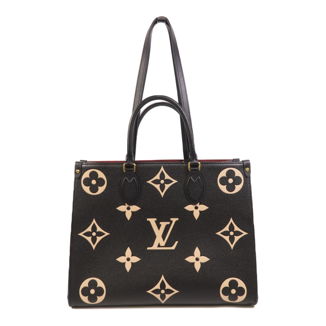 Louis Vuitton On The Go MM Monogram Empreinte Black 2way Shoulder Bag: Louis Vuitton On The Go MM Monogram Empreinte Black 2way Shoulder Bag This Louis Vuitton On The Go MM 2-way bag features a classic monogram empreinte design in black calfskin. The versatile style allo