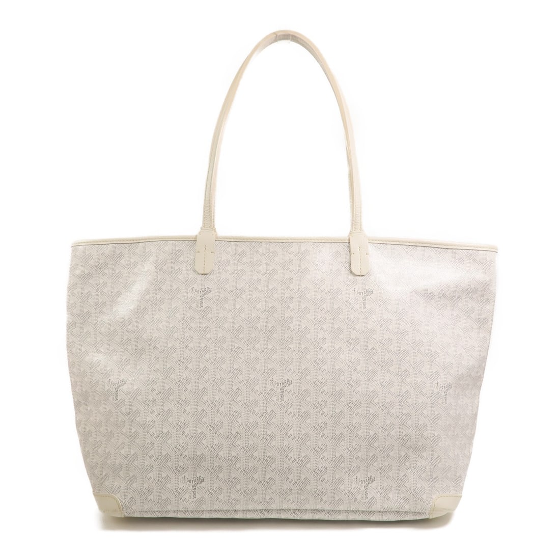 Goyard Artois MM White Coated Canvas Tote Bag: Goyard Artois MM White Coated Canvas Tote Bag This GOYARD Artois MM tote is crafted from white PVC coated canvas and designed as a shoulder bag. It features a spacious interior, making it suitable for