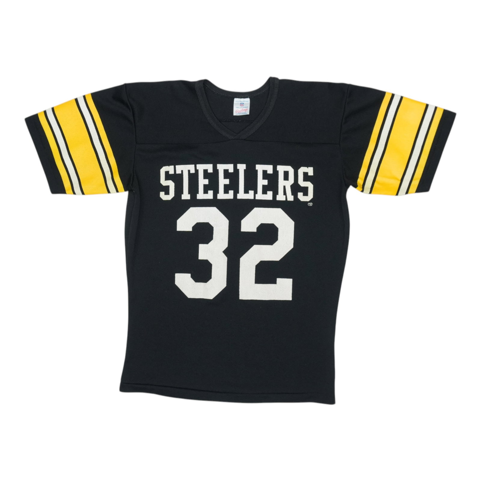 Vintage 1980s Franco Harris Steelers Black Polyester Football Shirt (1 of 5)