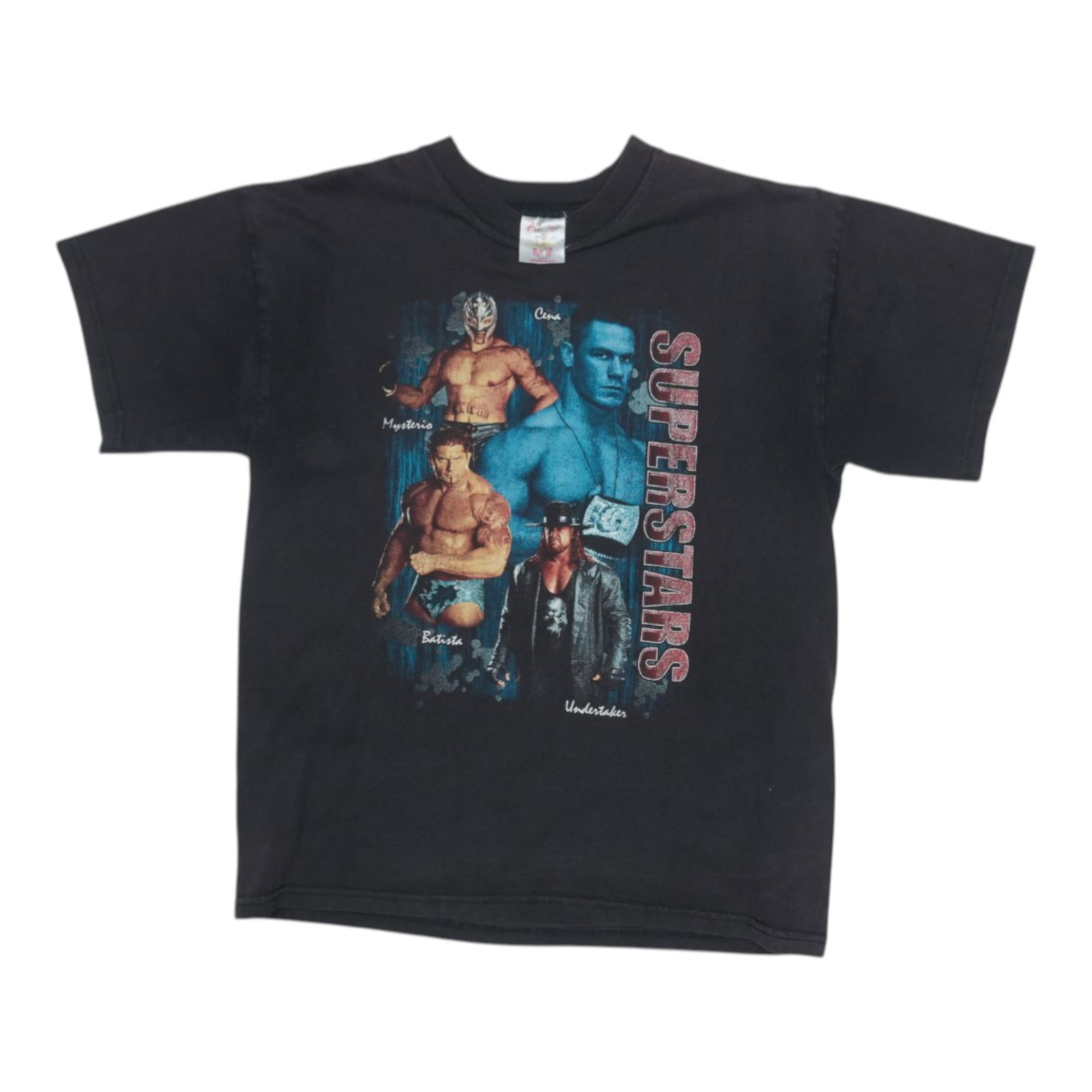 Vintage 2000s WWE Superstars Black Cotton T-Shirt Size Large (1 of 3)