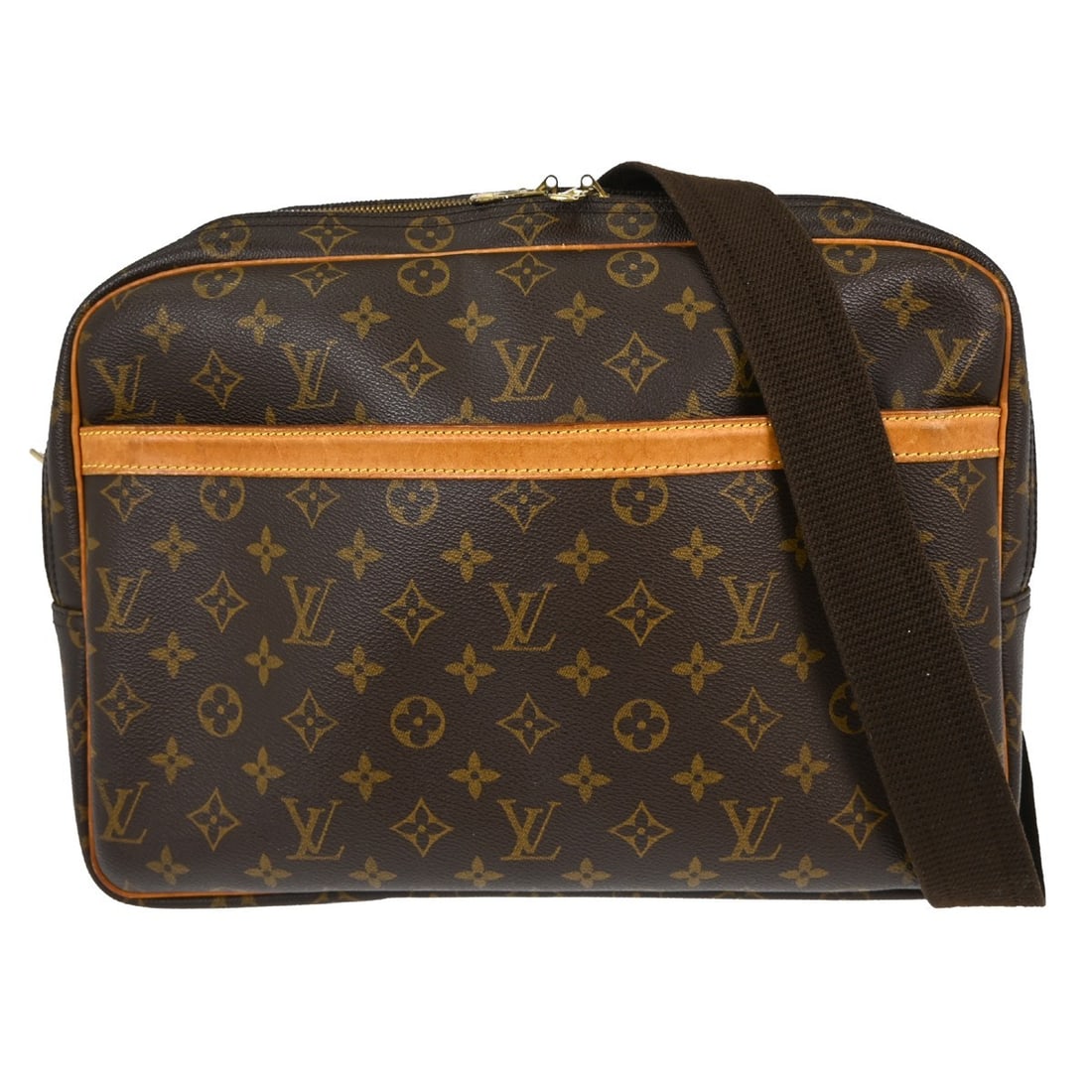 Louis Vuitton Reporter GM Monogram Canvas Shoulder Bag Brown M45252: Louis Vuitton Reporter GM Monogram Canvas Shoulder Bag Brown M45252 This Louis Vuitton Reporter GM shoulder bag features the iconic monogram canvas leather exterior with a brown color scheme. Designed