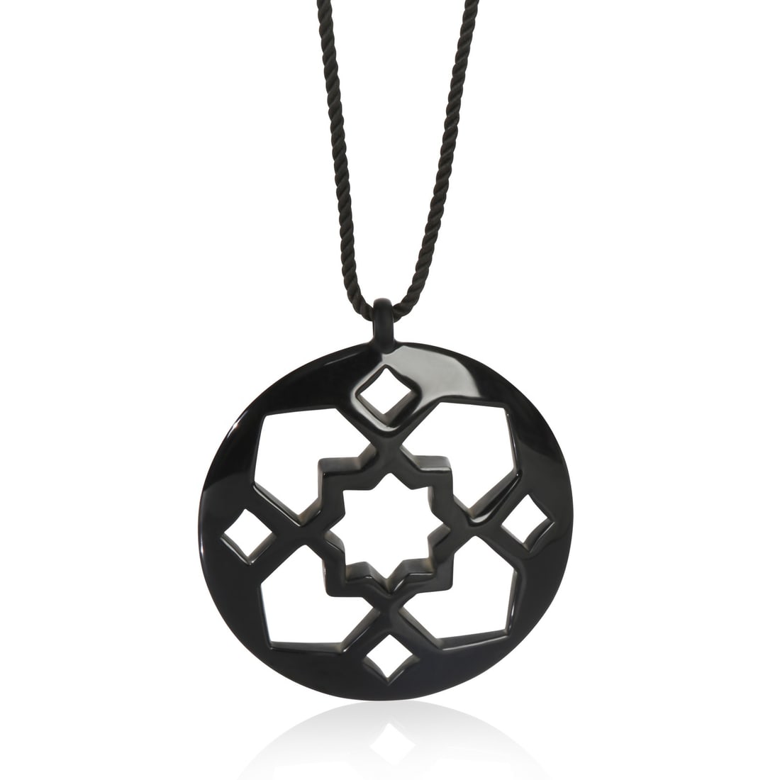 Paloma Picasso Zellige Pendant in Sterling Silver and Lacquer by Tiffany: Paloma Picasso Zellige Pendant in Sterling Silver and Lacquer by Tiffany This Tiffany & Co. pendant from the Paloma Picasso Zellige collection features a white lacquer design crafted in 925 sterling s