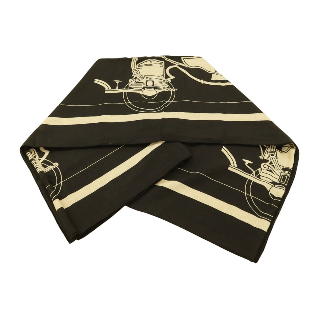 Hermes 140x140 Cashmere Silk Scarf Black Beige Multicolor: Hermes 140x140 Cashmere Silk Scarf Black Beige Multicolor This Hermes scarf is crafted from a luxurious blend of cashmere and silk, offering a soft and elegant accessory. Featuring a black and beige m