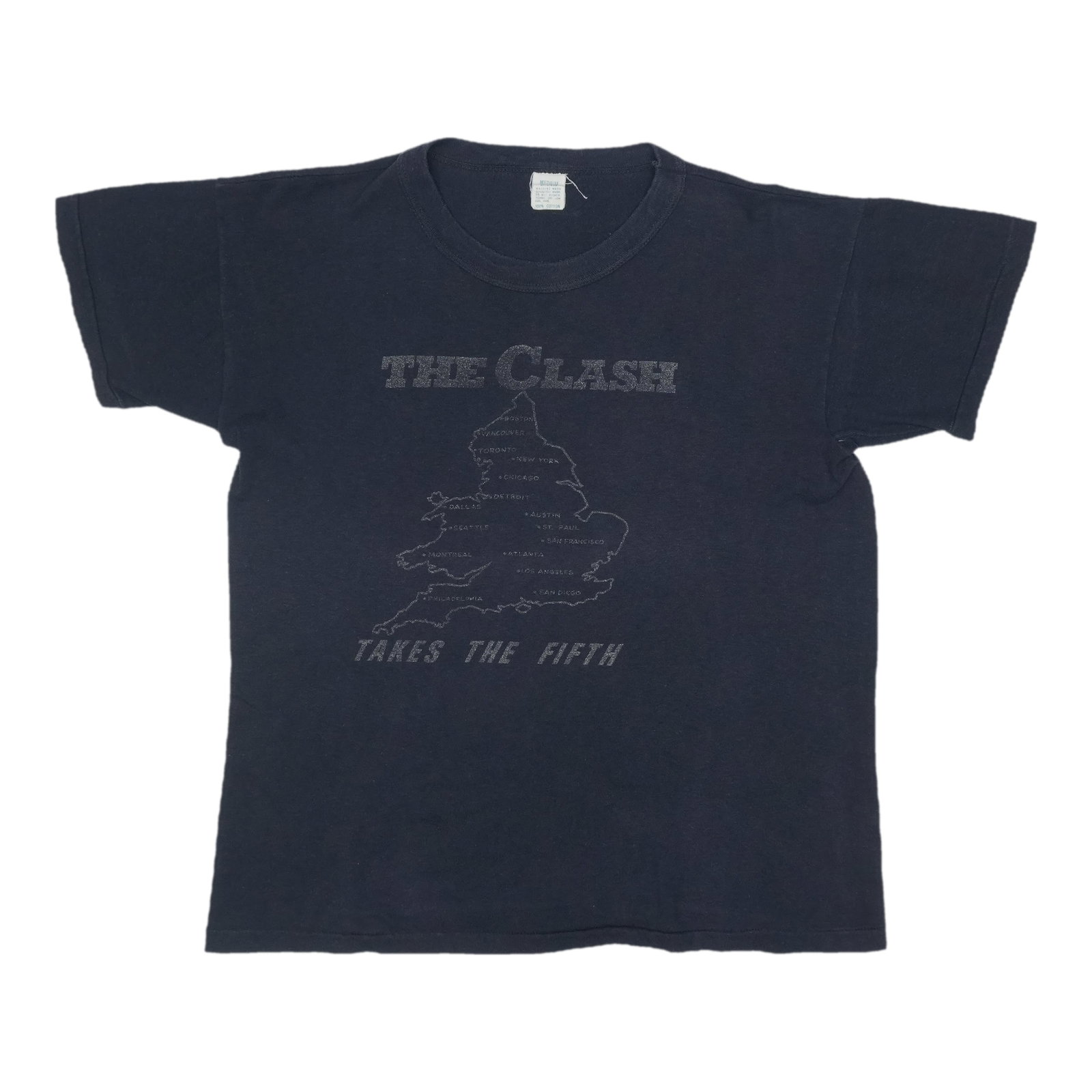 Vintage 1979 Tour Shirt The Clash Takes The Fifth Black Cotton Medium (1 of 4)