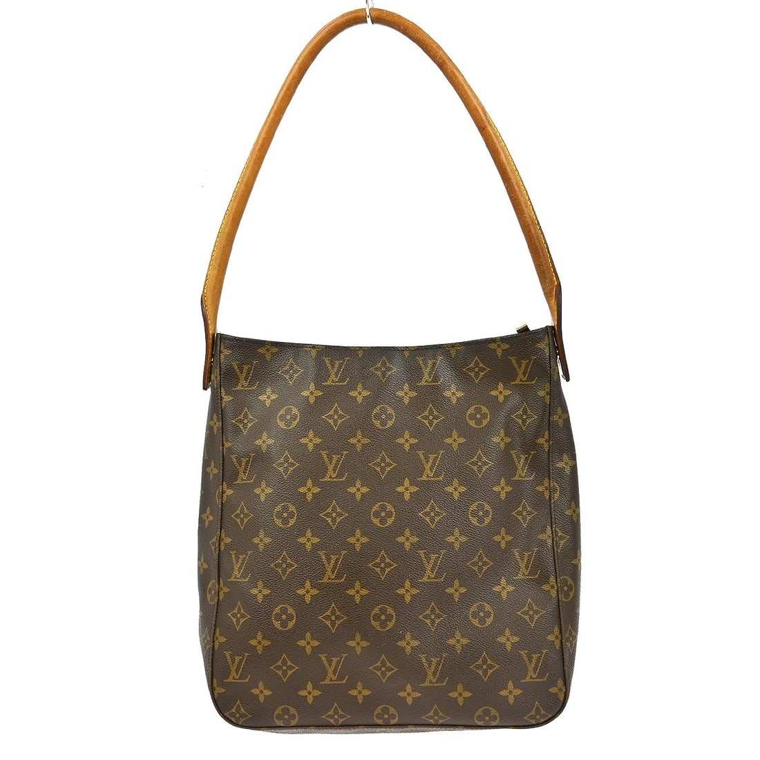 Louis Vuitton Looping GM Monogram Brown Leather Medium Shoulder Bag M51145: Louis Vuitton Looping GM Monogram Brown Leather Medium Shoulder Bag M51145 This Louis Vuitton Looping GM shoulder bag features the iconic monogram pattern on brown leather, complemented by beige leath