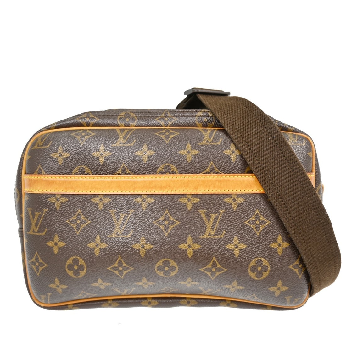 Louis Vuitton Reporter PM Monogram Canvas Crossbody Shoulder Bag Brown: Louis Vuitton Reporter PM Monogram Canvas Crossbody Shoulder Bag Brown This Louis Vuitton Reporter PM shoulder bag features the iconic monogram canvas leather exterior with a brown adjustable crossbod